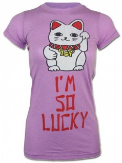 Local Celebrity Damen T-Shirt Lucky Cat