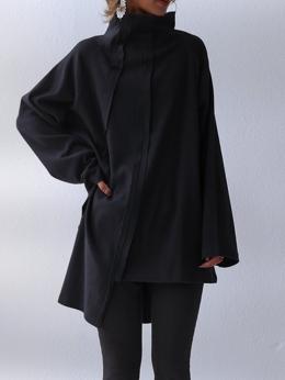 Modetalente Langarm 1 Schwarz Damen Kapuzenpullover Lässig Polyester Stehkragen Täglich Jersey Kapuzenpullover
