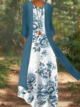 Modetalente Langarm Kleider für Damen Blau Libelle Rot Aquamarinblau Helllila Blätter 1 Kostüme