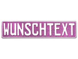 Namensschild mit Wunschnamen und Symbol - glitzer pink