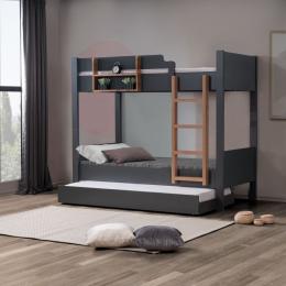 Odacix Etagen-/Einzelbett Kombi Asya Braun 90x190 cm