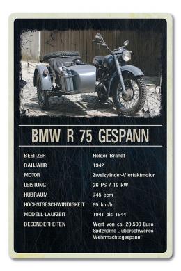 Oldtimer-Ausstellungsschild für Motorräder 200 x 300mm black vintage