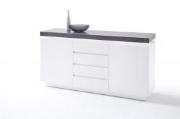 Oregon Sideboard Weiß MDF Beton mit 2 Türen