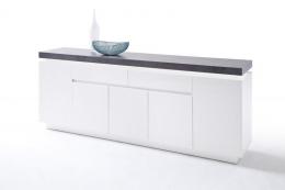 Oregon Sideboard Weiß MDF Beton mit 5 Türen