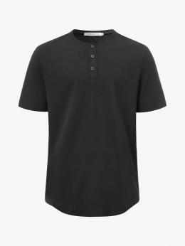 Passen Henley Lässig Baumwollmischung T-Shirt