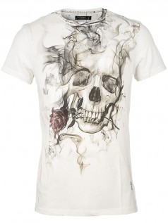 Religion Herren Shirt Smokey Skull (wei)