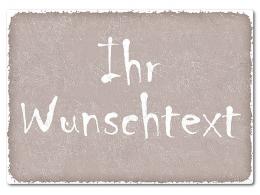 Retroschild mit Wunschtext A4 taupe