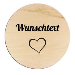 Rundes Holzschild mit individuellem Wunschtext