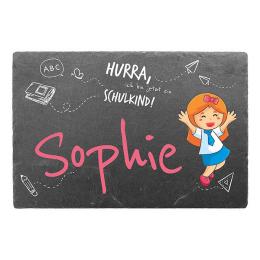 Schiefer Türschild für Kinderzimmer - Geschenk zum Schulanfang 30 x 20 cm für Mädchen