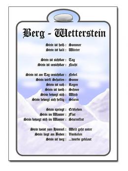 Schild für Berg-Wetterstein im DIN A4-Format