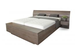 Schwebendes Doppelbett Rielle 140x190 Eiche Weiß