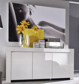 Sideboard Amalfi Hochglanz weiß 3-türig