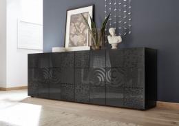 Sideboard Miro 4-türig Anthrazit Hochglanz