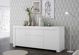 Sideboard Weiß matt Lack Firenze 2-türig mit Schubkästen