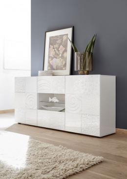 Sideboard Weiß mit Siebdruck Miro 2-türig