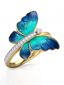 Strass Schmetterling Ring