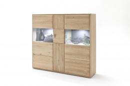 Torro Highboard mit 3 Türen Eiche Bianco geölt