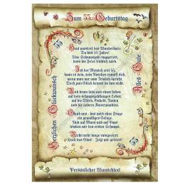 Urkunde zum 55. Geburtstag mit Ihrem Wunschtext