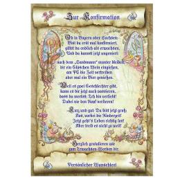 Urkunde zur Konfirmation mit Ihrem Wunschtext