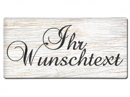 Vintage Stil - Blechschild mit individueller Beschriftung 300 x 150 mm Holz weiß