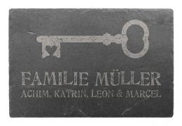 Vintage Türschild aus Schiefer 30 x 20 cm - Design Key