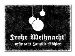 Weihnachtsgeschenk Blechschild A4 Schneegestöber mit Wunschtext - Farbe schwarz - Format A4 (29,7 x 21 cm)