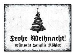 Weihnachtsgeschenk Blechschild Schneegestöber - Farbe weiß - Format A4 (29,7 x 21 cm)