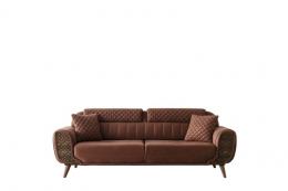 Weltew Sofa 2-Sitzer mit Schlaffunktion Vega Rostbraun