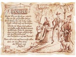 Zunftbild Polizei auf Antikpapier im A4-Format