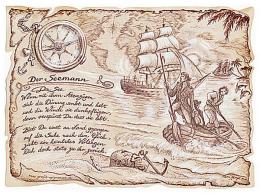 Zunftbild Seemann auf Antikpapier im A4-Format