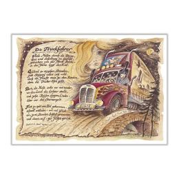 Zunftbild Truckfahrer auf Antikpapier im A4-Format